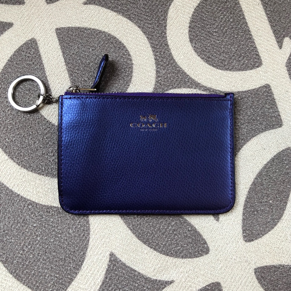 Coach Purple Iris Keychain Coin Purse